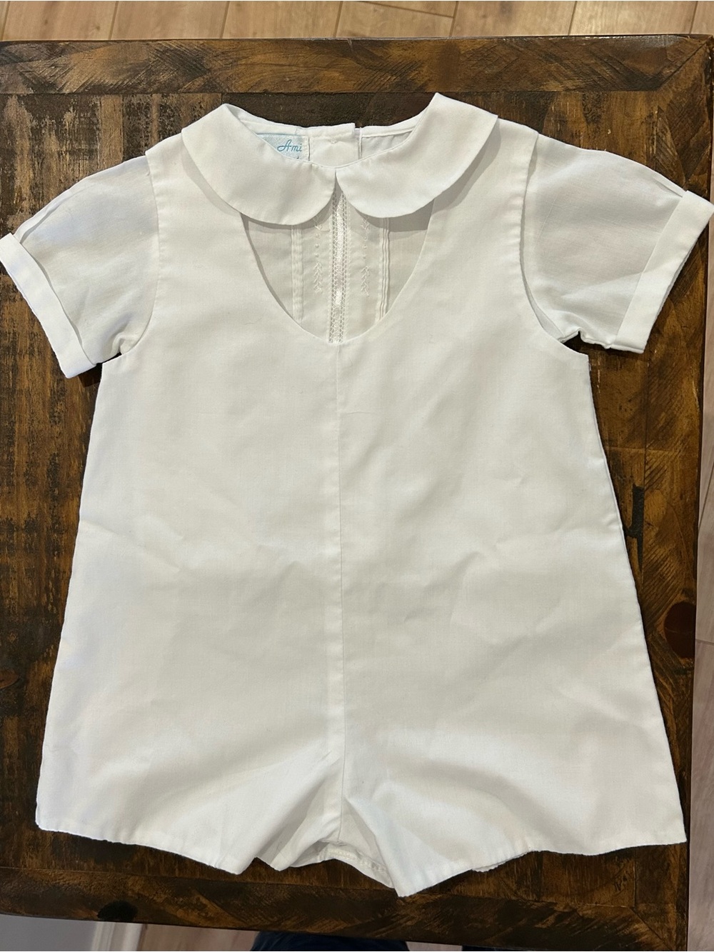 Petit Ami Baby White Romper 9M